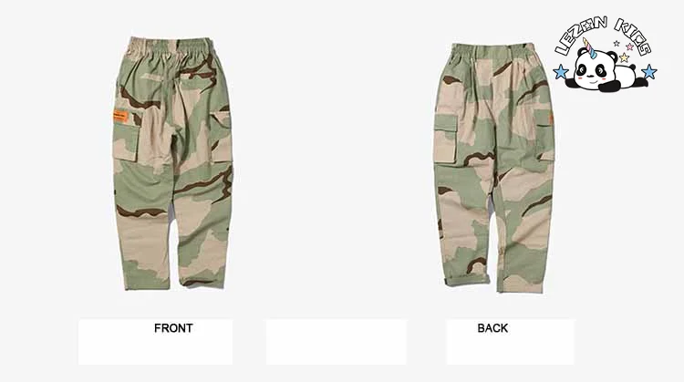 LEZONKIDS - Roupas infantis estilo novo para meninos, calças casuais amarelas com camuflagem urbana